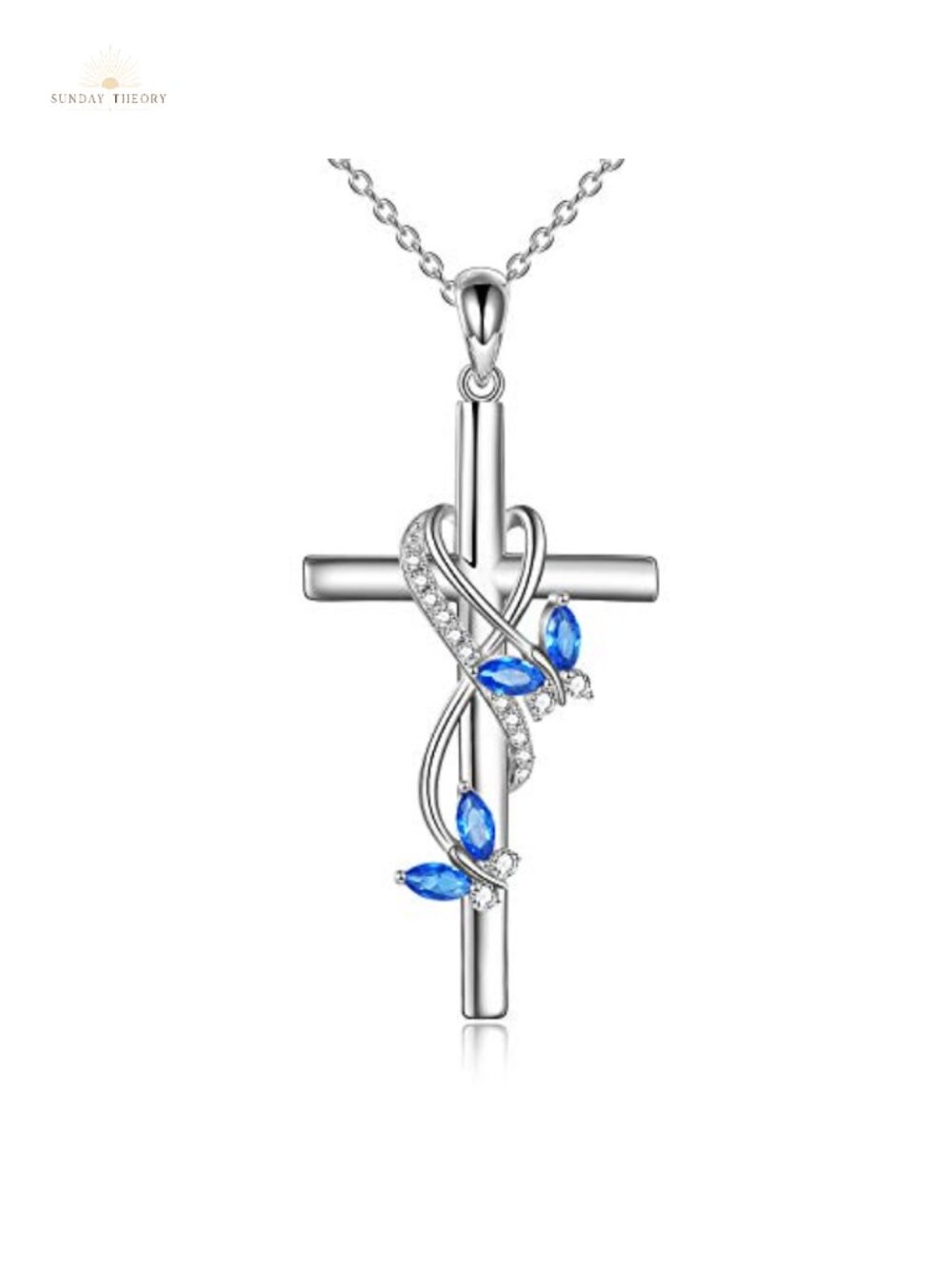 925 Sterling Silver Cross Pendant Necklace Butterfly Jewelry Gift for Women